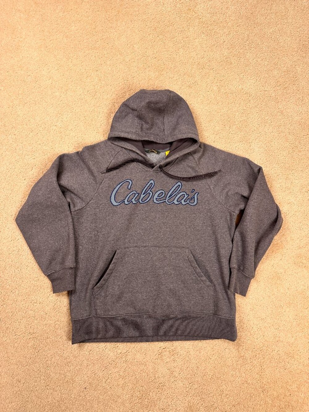 Cabela's Hunting Fishing Outdoor Spell Out Hooded Sweatshirt Pullover Size XL